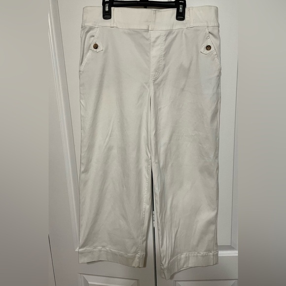 SPANX Stretch Twill Cropped Wide Leg Pant in Bright White size 1X/ Petite - Picture 4 of 5